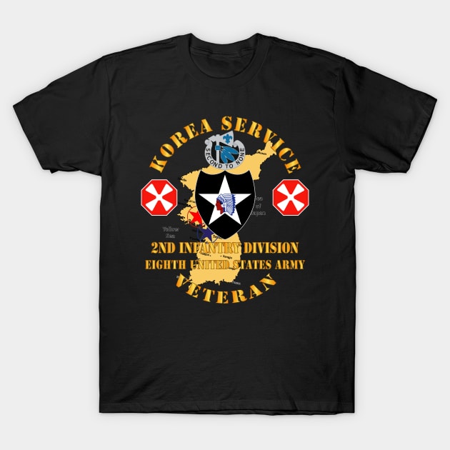 Korea Service Vet - 2nd Infantry Div - 8th US Army T-Shirt by twix123844